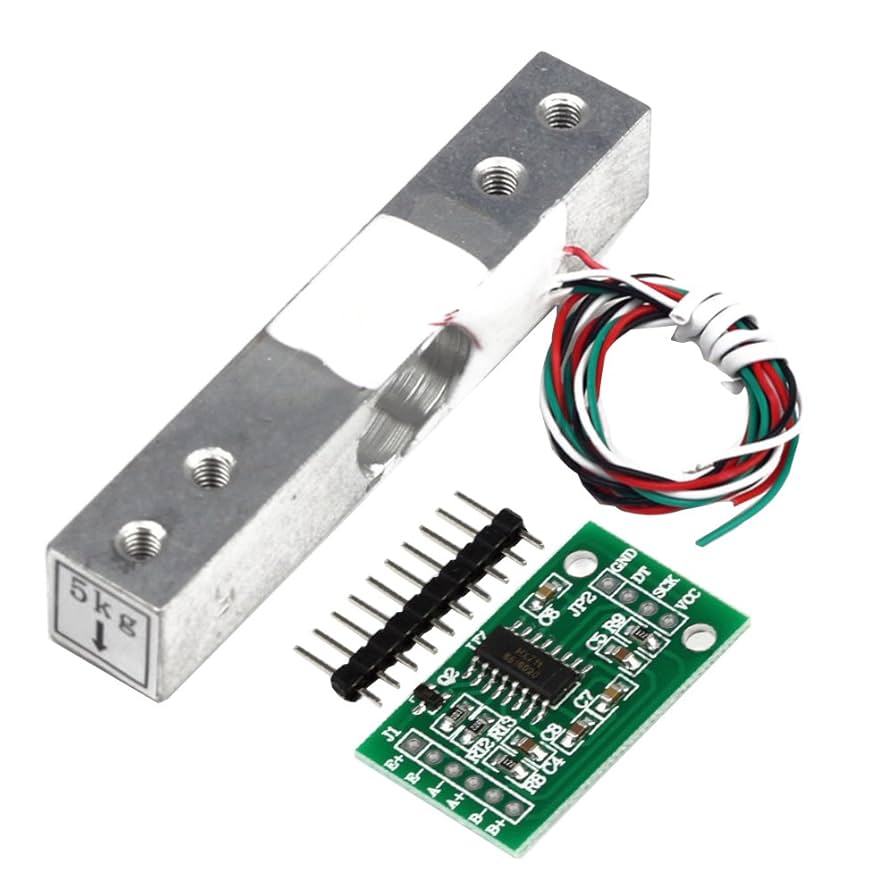 Pressure Sensor,5kg+ HX711AD Module,+4P DuPont Wire + Shell, Weighing Electronic Weighing Sensor Kit حساس وزن مع البرده 5كيلو